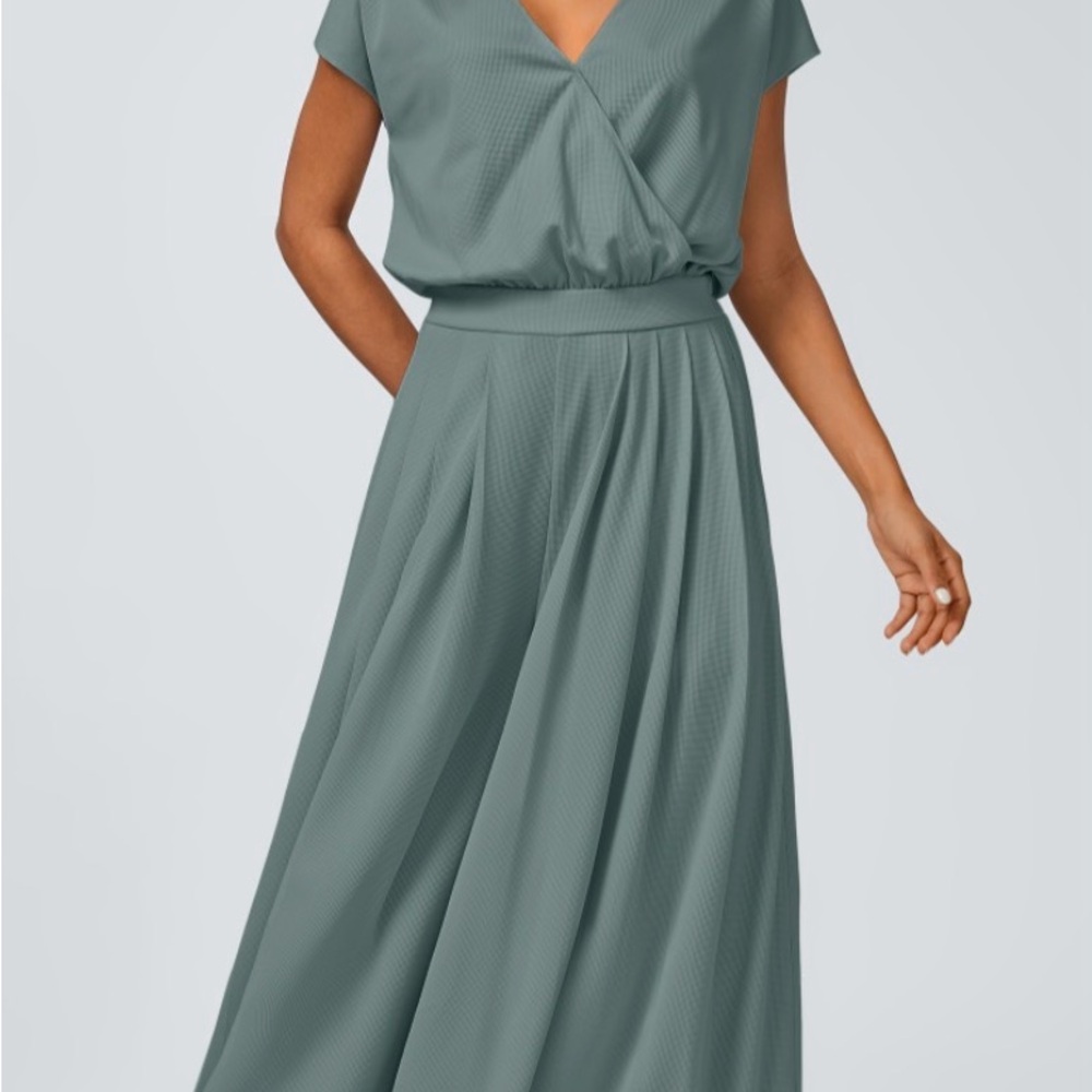 BNWT Halara V Neck w side pocket wide leg waffle jumpsuit XL - color in last pic